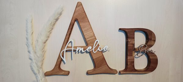 Buchstaben aus Eiche oder Akazie für Ihre Zimmertüren – Bild 4